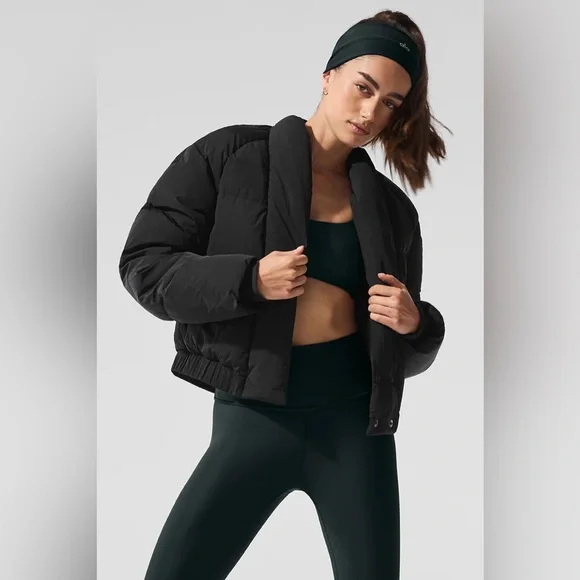 ALO Yoga Stargazing Kimono Puffer Jacket size small black - Picture 5 of 8